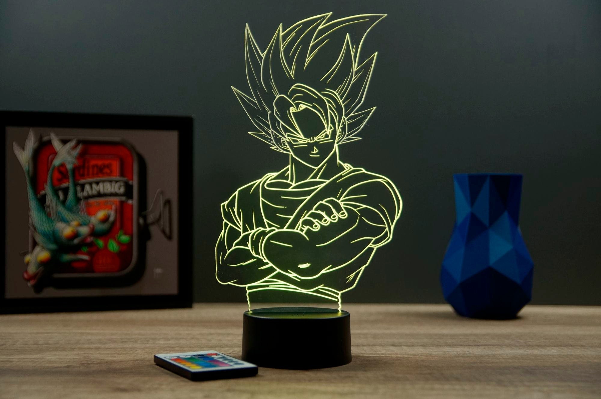 Luminária Led 3d, Vegeta, Dragon Ball Z, desenho, decoração, 16