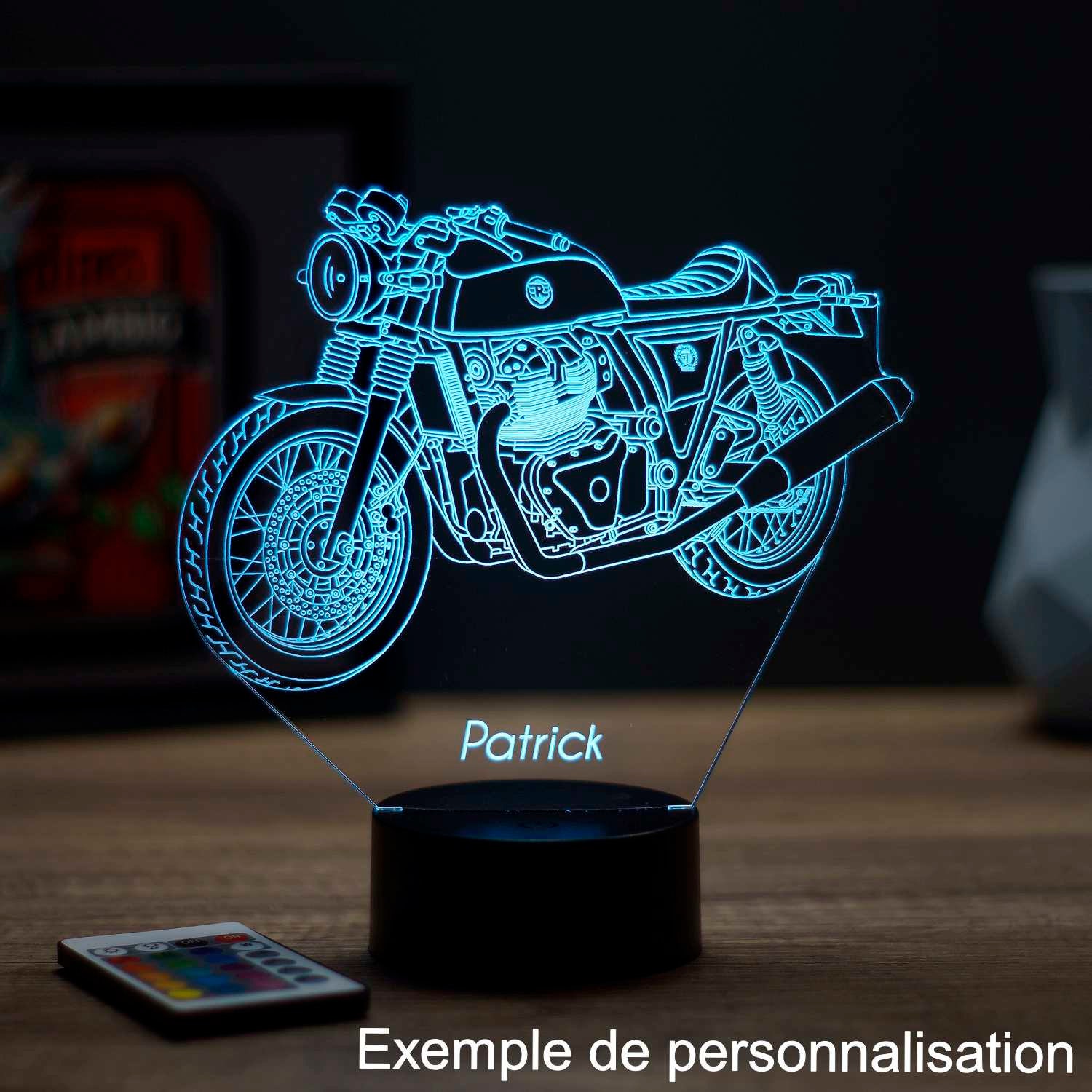 Lampe de chevet personnalisable veilleuse illusion 3D moto