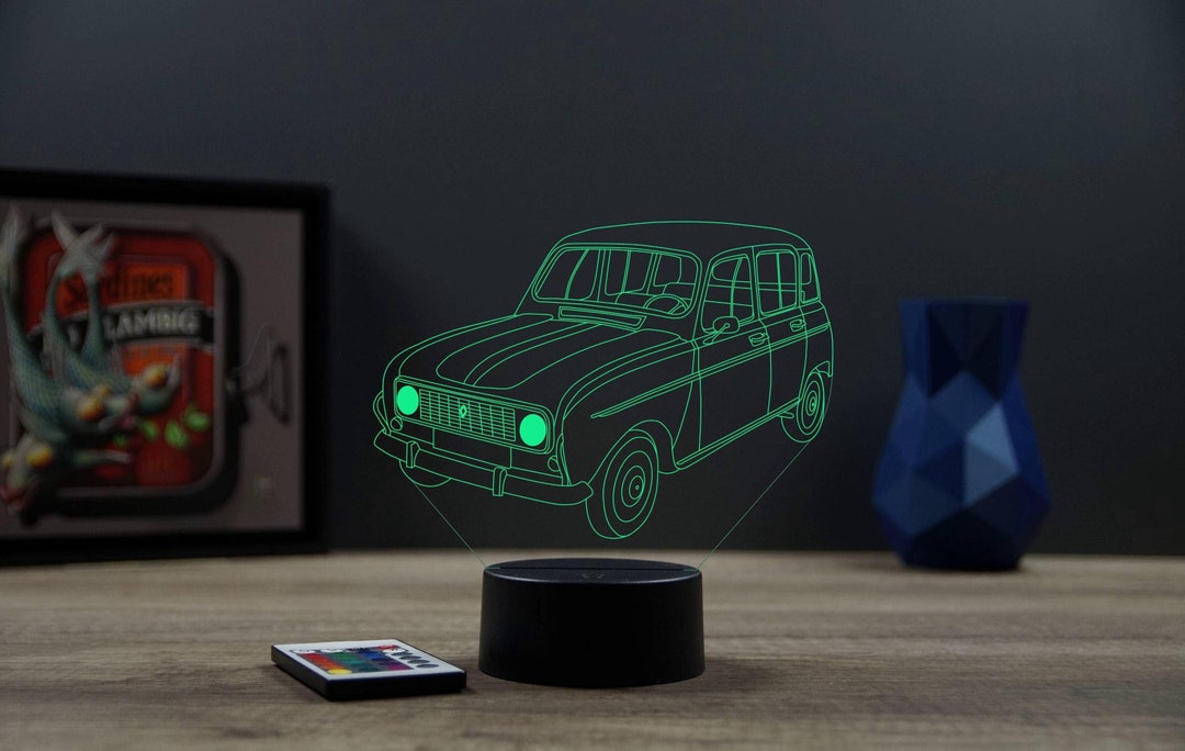 Lampe 3D Peugeot RCZ R Personnalisable 16 Couleurs - Veilleuse LED Avec Nom Ou Message