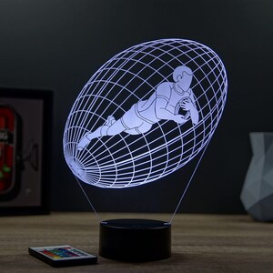 Lampe de chevet personnalisable veilleuse illusion 3D Ballon de Rugby Essai 16 couleurs & télécommande image 9