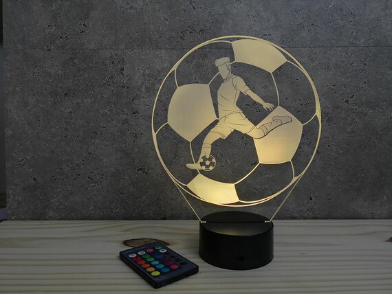 Lampe De Chevet Personnalisable Veilleuse Illusion 3D Ballon De Football  Shoot 16 Couleurs & Télécommande 