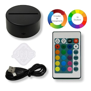 Lampe de chevet 3D LED ballon Rugby - Veilleuse changement de couleurs - Noël