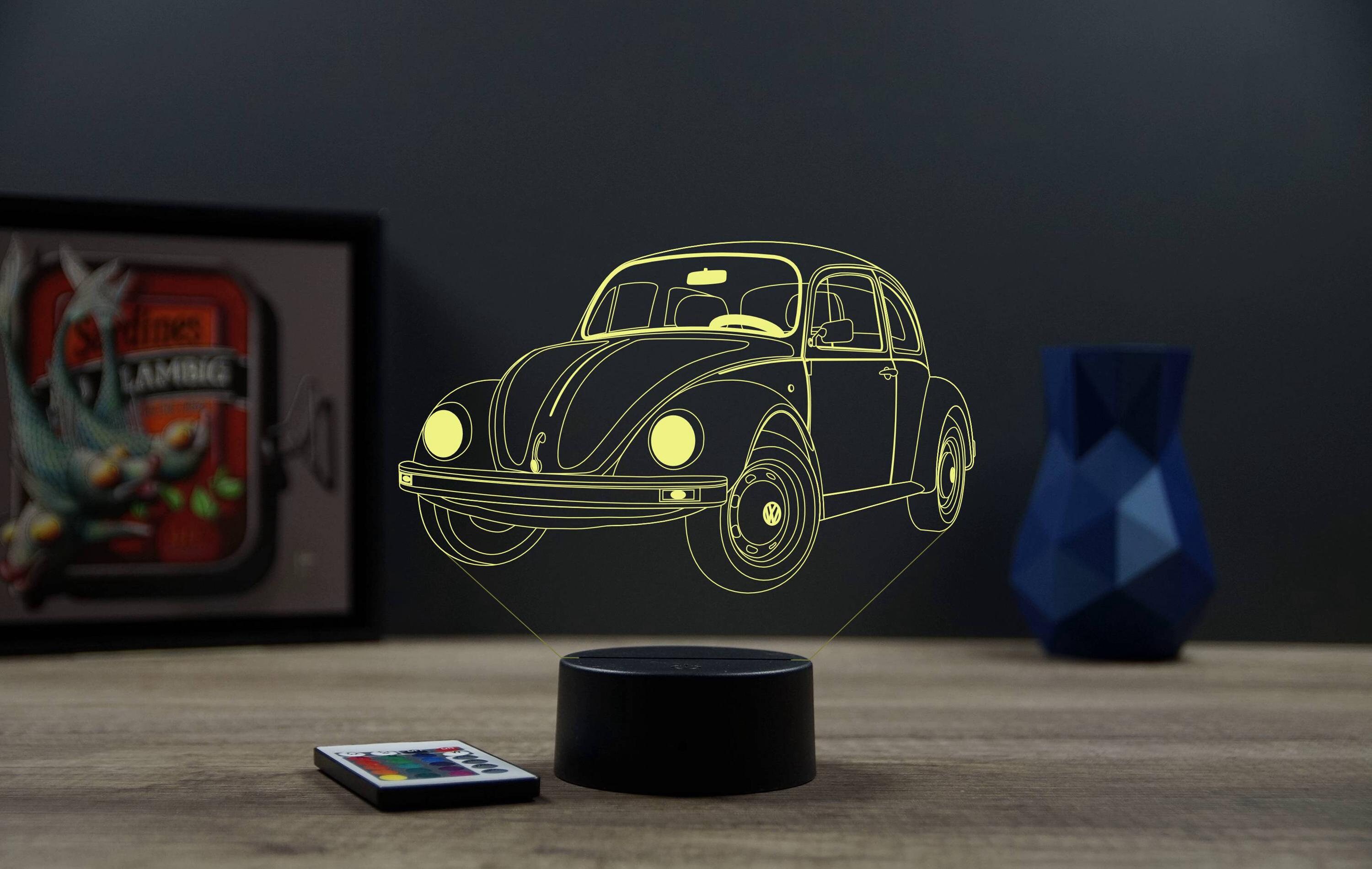 Lampe 3D Karting 16 Couleurs Personnalisable - Veilleuse LED Avec Nom Ou Message - Idéal Sport Mécanique