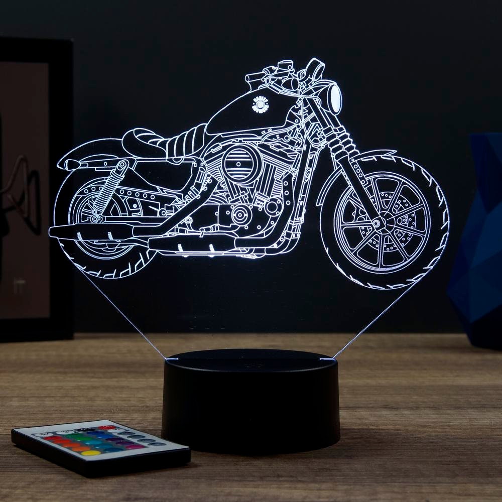 Lampe de chevet personnalisable veilleuse illusion 3D moto