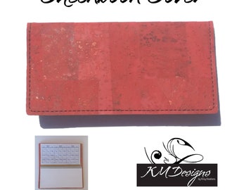 Copertina del libretto degli assegni PDF cartamodello, fai da te, sughero, KM Designs