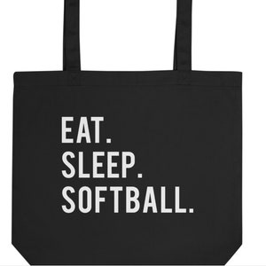 Softball Bag, Eat Sleep Softball Tote Bag | Long Handle Bags - 604