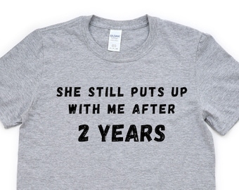 Grappig T-shirt 2e verjaardag: cadeau echtgenoot