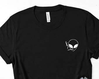 Alien Pocket Shirt Aliens tshirt alien top Hipster Tee - 170