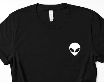 Alien Top Boys Girls Teen Hipster Fashion Alien Tee Pocket Print - 172