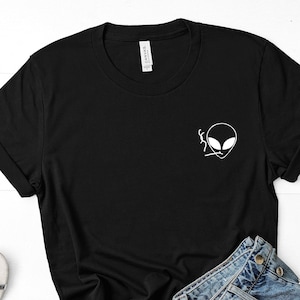 Alien Pocket Shirt Aliens tshirt alien top Hipster Tee - 170