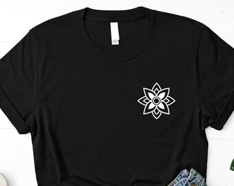 Floral T-Shirt: Soft Cotton Blend, Minimalist Flower Design