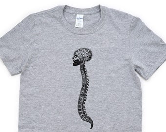 Koszulka z anatomią kręgosłupa człowieka: prezent z rysunkiem medycznym 4621