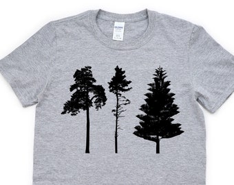 Pine Tree Graphic T-Shirt: Nature Lover Hiking Shirt 4364
