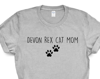 Devon Rex Cat Mom T-Shirt: Soft Cotton Cat Lover Gift 2388