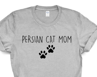 Persian Cat Mom T-Shirt: Soft Cotton Blend Tee 2384