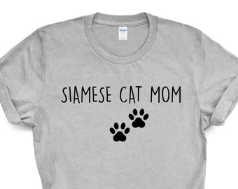 シャム猫ママTシャツ：ソフトタッチの猫好きTシャツ
