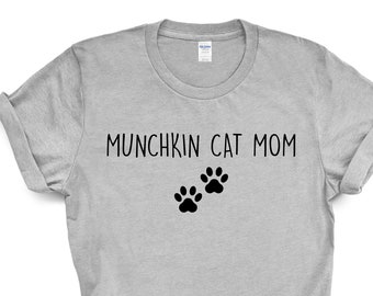 Camiseta "Mami Gato Munchkin": Mezcla de algodón suave, regalo para amantes de los gatos 2389