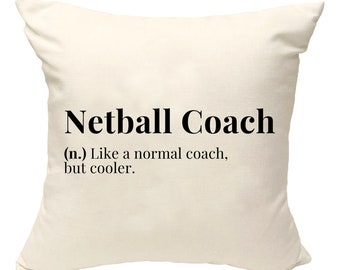 Netball Cushion Cover, Netball Coach Gift Pillow Cover - 4355