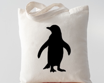 Penguin Bag, Penguin Tote Bag Gift Cotton - 4773