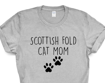 Scottish Fold Katzenmama T-Shirt: Weiches Baumwollmischung T-Shirt 2392