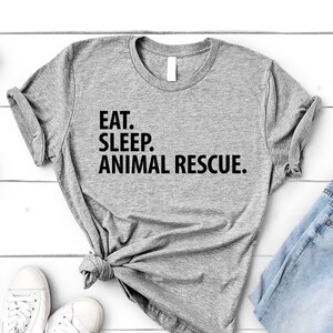 動物救助Tシャツ、Eat Sleep Animal Rescueシャツ メンズ レディース ギフト - 3647
