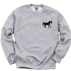 Horse Sweater Horse Owner Gift, Horse Lover Equestrian Sweatshirt Womens Pocket Print - 2885
