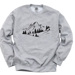 Hiking Mountain Sweater, Mountains Sweatshirt Adventure Nature Graphic Mens Womens Gift - 4362
