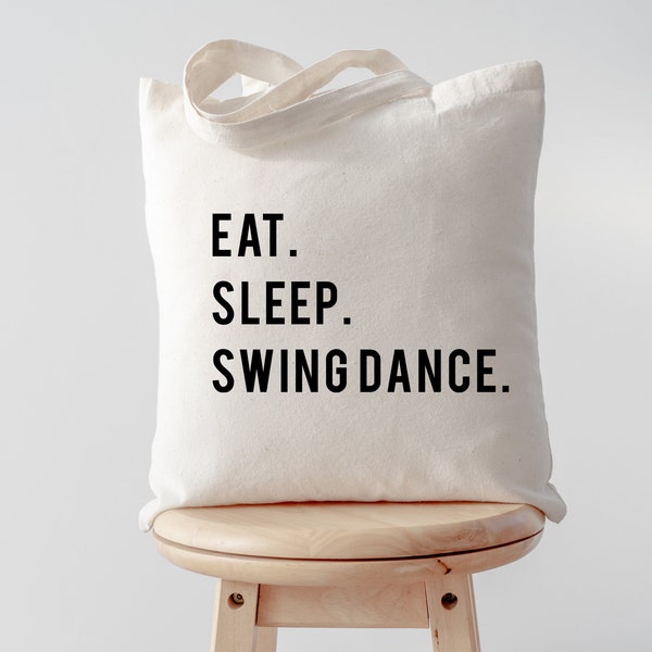 Swing Dance Tote Bag, Swing Dancer, Eat Sleep Swing Dance Tote Bag | Lange Henkeltasche - 750
