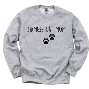 Siamese Cat Sweater, Siamese Cat Mom Sweatshirt Womens Gift - 2382