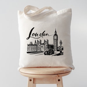 London Tasche, Urlaubstasche, Reisen, London City Einkaufstasche - Langer Griff - 4363