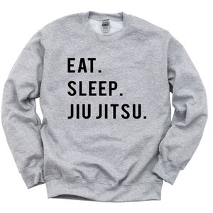 Jiu Jitsu Sweatshirt, Eat Sleep Jiu Jitsu Sweater Herren Damen Geschenk - 764