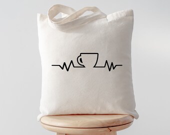 Bolsa de mano Coffee Heartbeat: regalo para amantes del café 4329