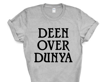 Deen Over Dunya T-Shirt: Soft Cotton Islamic Gift