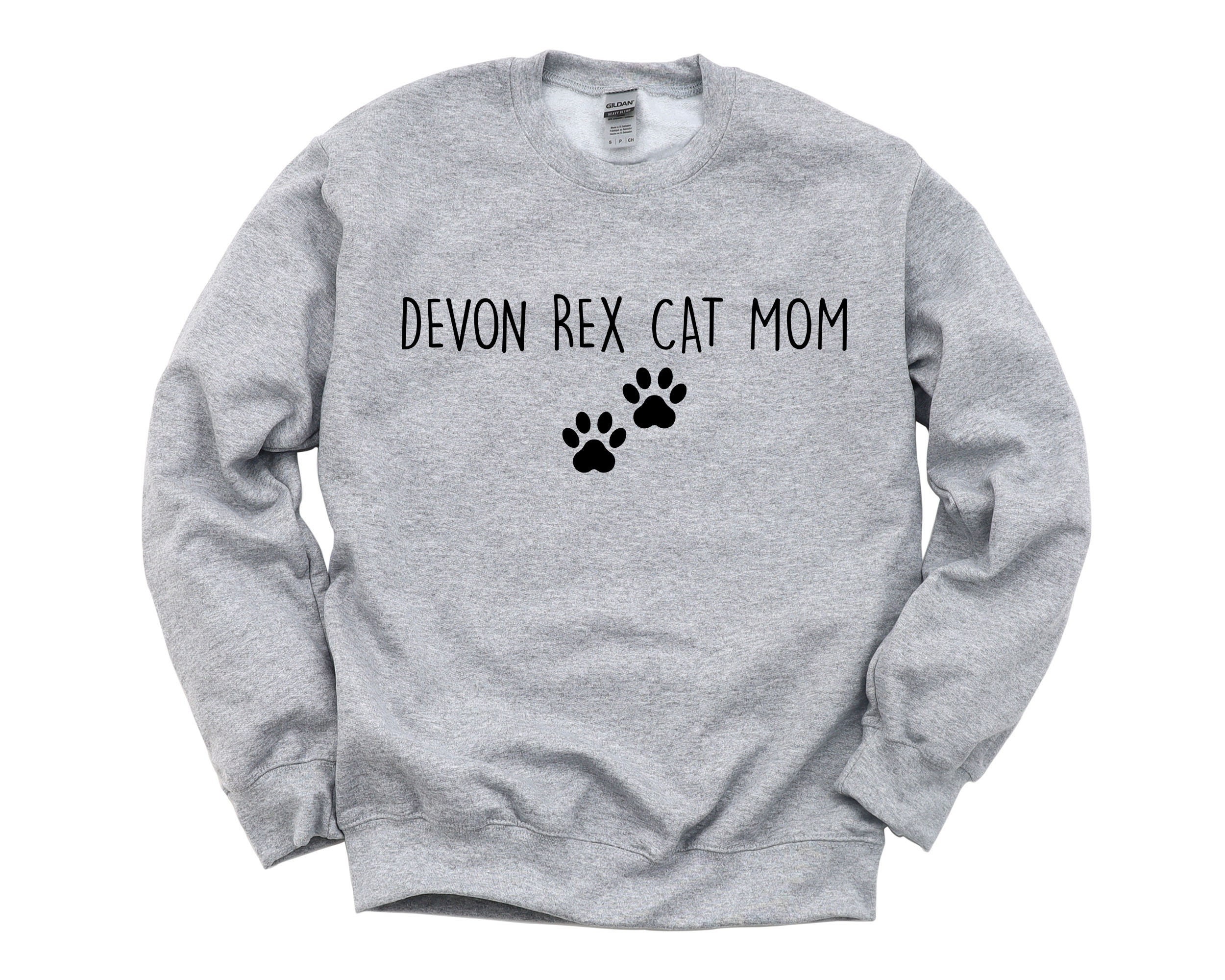 Devon Rex Cat Mom Sweatshirt: Unisex Cotton-Blend Sweater 2388