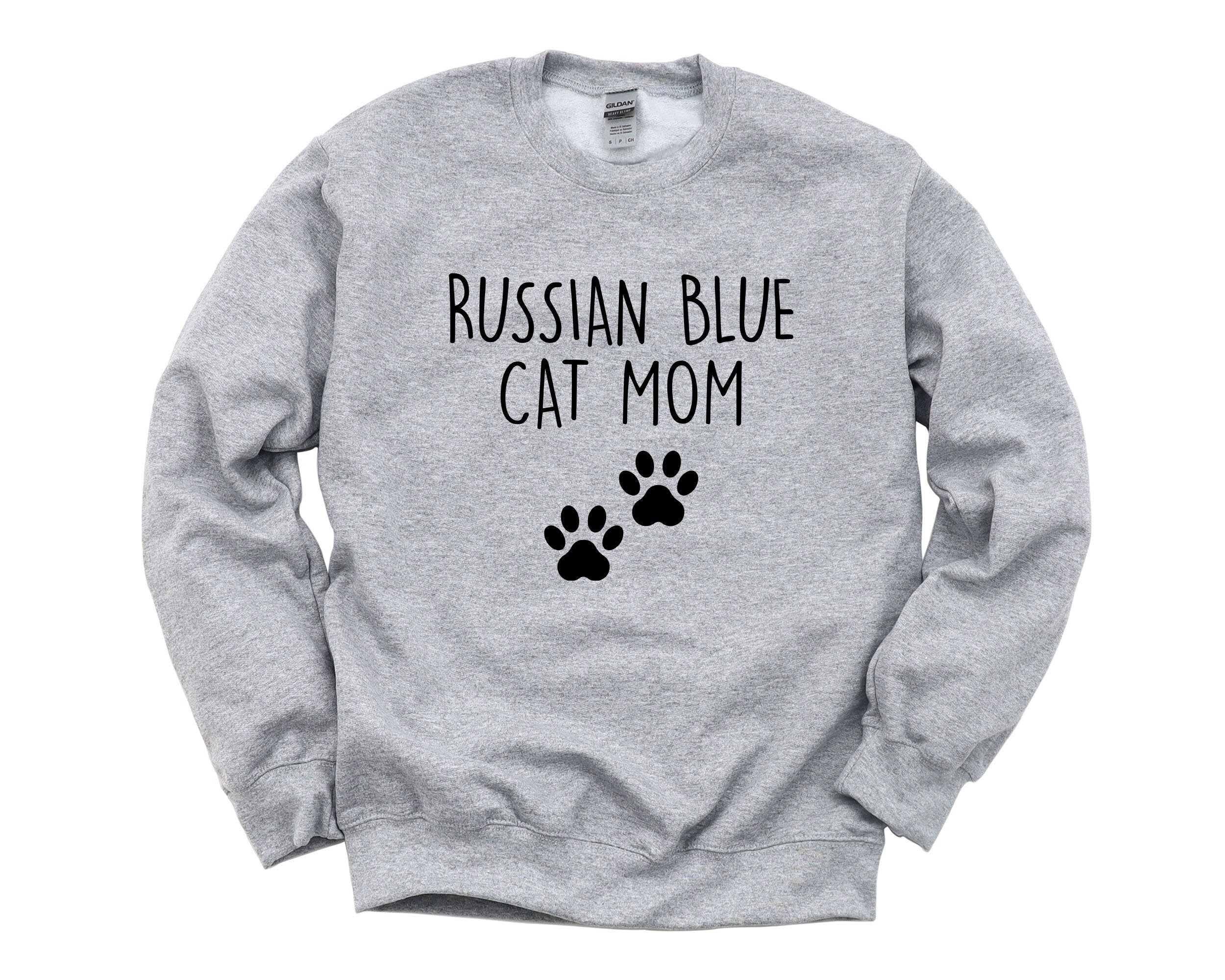 Russian Blue Cat Sweater Russian Blue Cat Mom Sweatshirt Womens