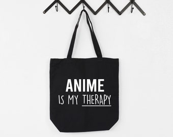 Anime is My Therapy Tote Bag: Long Handle Anime Gift 2939