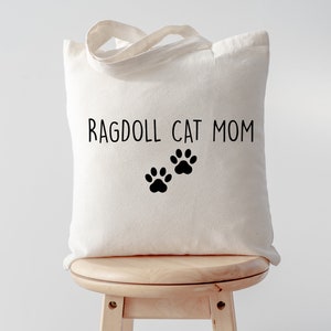 Ragdoll Cat Mom Tote Bag / Bolsos de asa larga - 2386