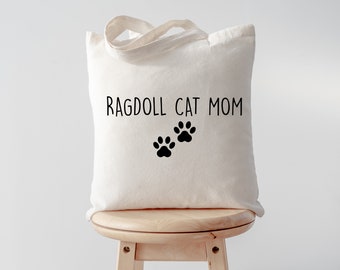Ragdoll Cat Mom Tote Bag / Bolsos de asa larga - 2386