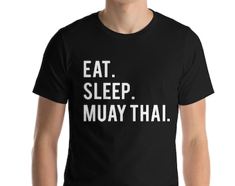 Camiseta Eat Sleep Muay Thai: mezcla de algodón suave