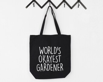 Gartentasche, World's Okayest Gardener Tote Bag | Lange Henkel Taschen - 1566