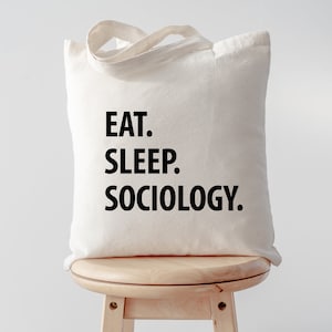 Eet Slaap Sociologie Tote Bag | Lange handvattassen - 1060