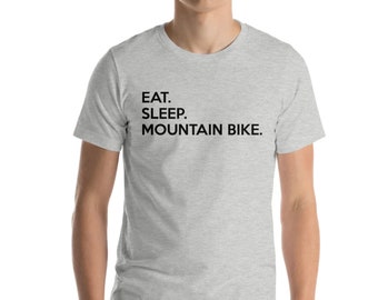 Eat Sleep Mountain Bike T-Shirt: Soft Cotton Tee for Men & Women