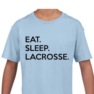 Kids Lacrosse T-Shirt, Eat Sleep Lacrosse Shirt Gift Youth T-Shirt - 643
