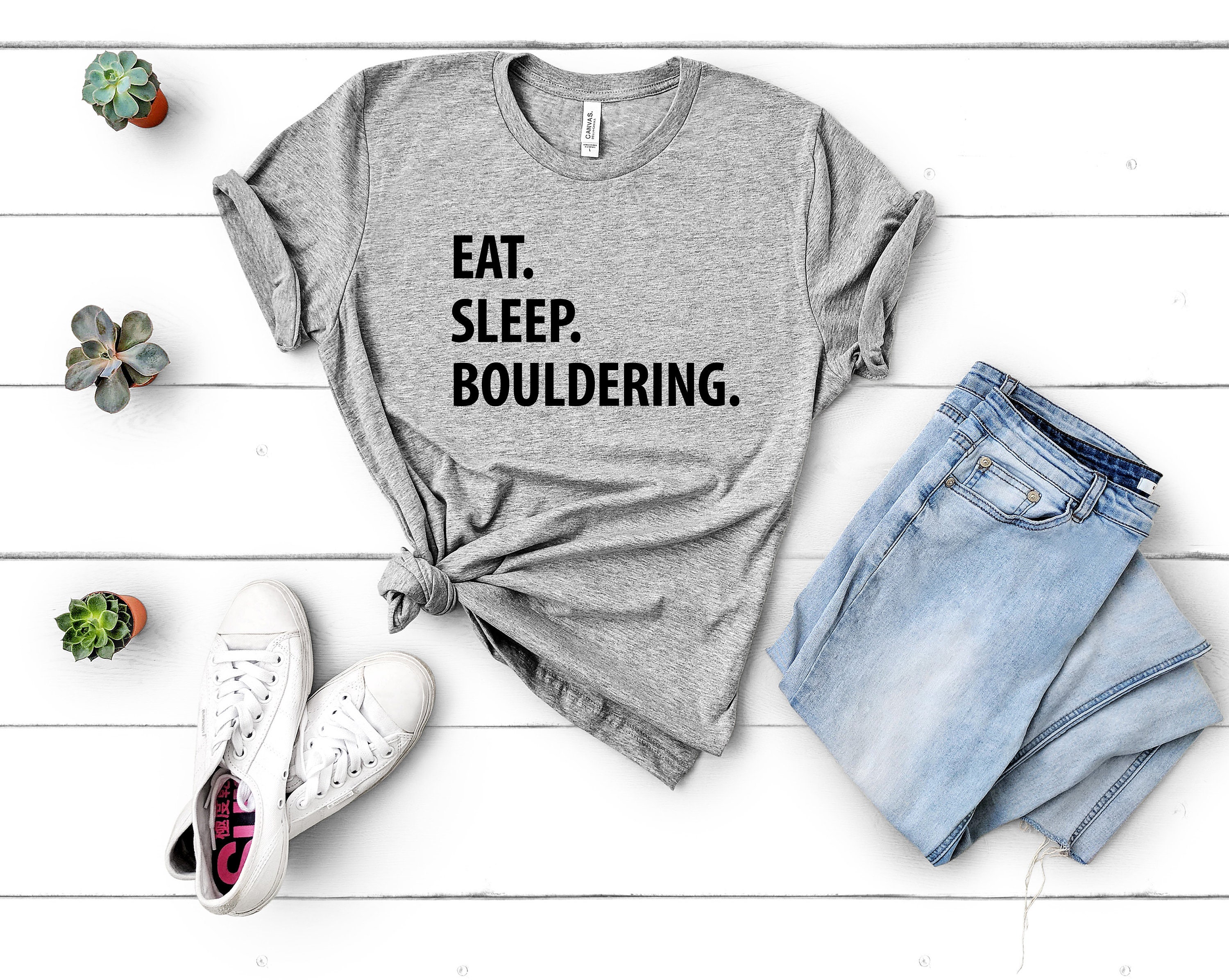 Bouldering T-Shirt, Eat Sleep Shirt Mens Womens Gifts - 1068