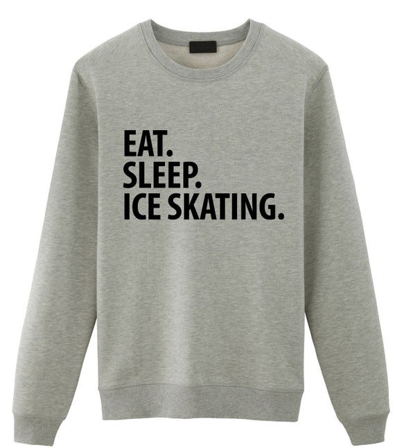 Ice Skater Sweater Eat Sleep Ice Skating Sweatshirt Mens Etsy