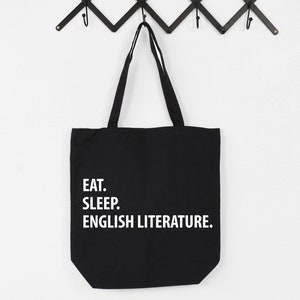 Eat Sleep English Literature Tote Bag | Long Handle Bags - 1043