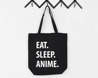 Eat Sleep Anime Tote Bag: Long Handle Anime Lover Gift