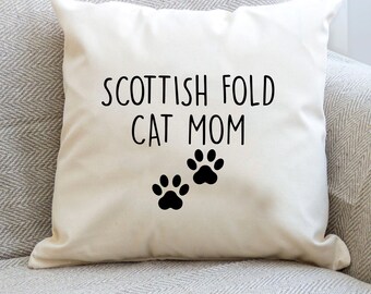 Scottish Fold Cat Mom Pillow Cover 2392
