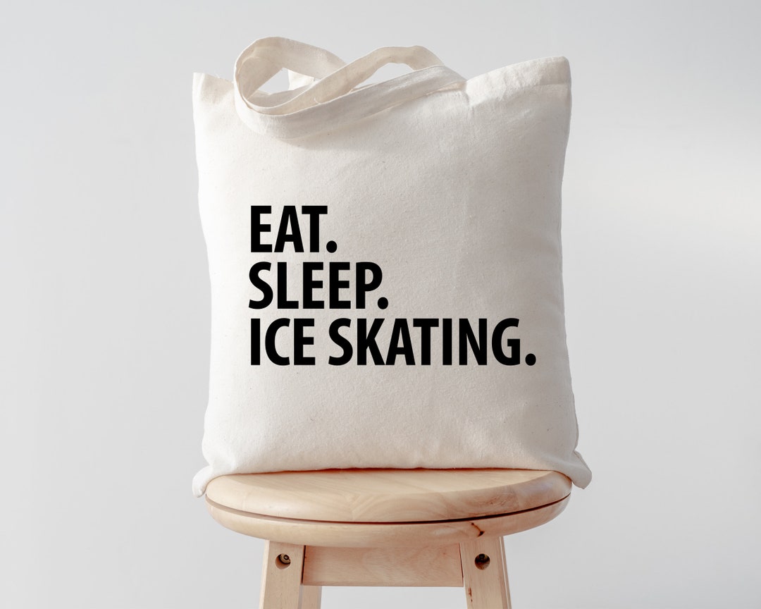 Ice Skating Bag, Eat Sleep Ice Skating Tote Bag Long Handle Bags 2263