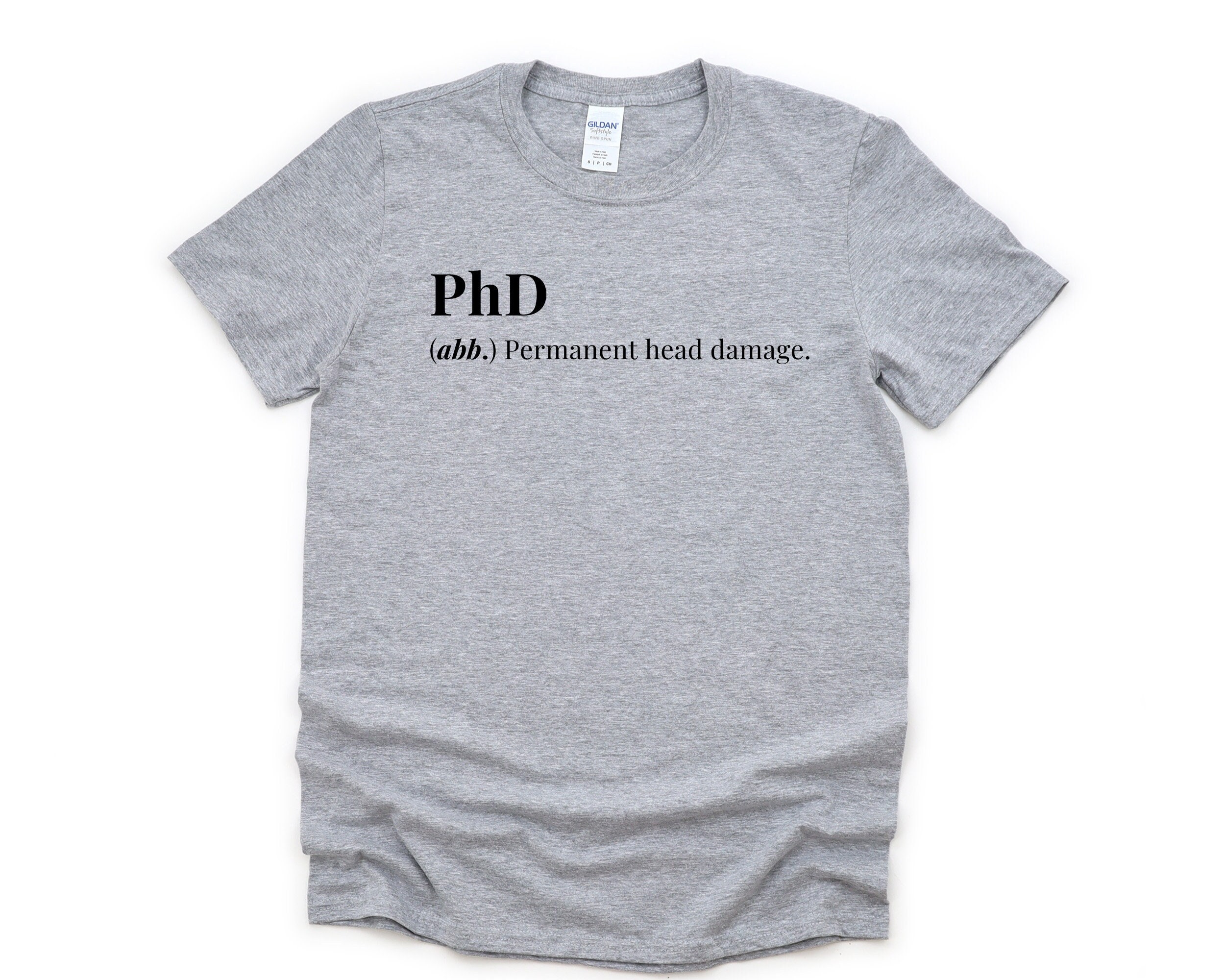 Funny Phd Graduate T-shirt: Permanent Head Damage 4353 - Etsy